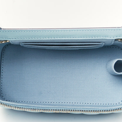 Chanel Caviar Quilted Small Tiny CC Vanity Case With Chain Light Blue 5 of 10