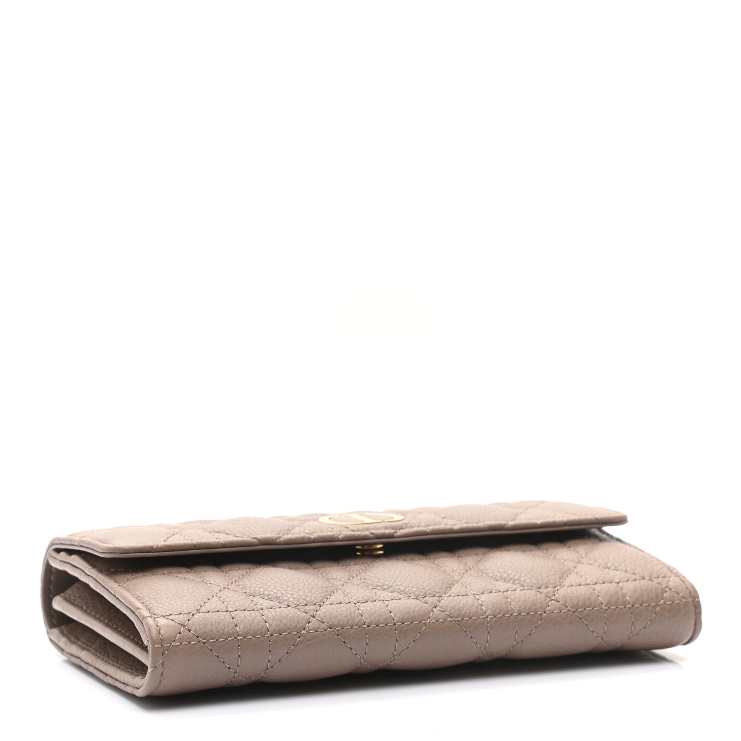 Christian Dior Supple Calfskin Cannage Caro Wallet Warm Taupe 4 of 9