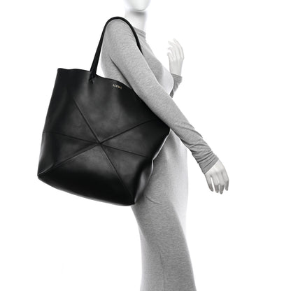 Loewe Shiny Calfskin Large Puzzle Fold Tote Black 2 of 15