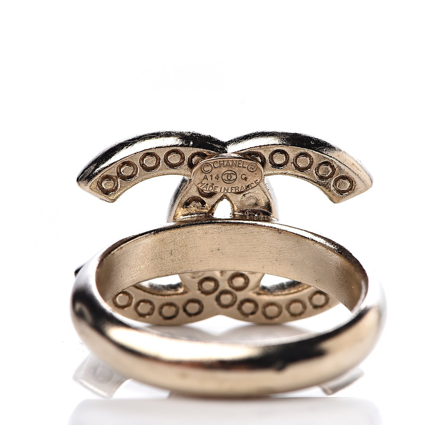 Crystal CC Ring 49 4.75 Gold