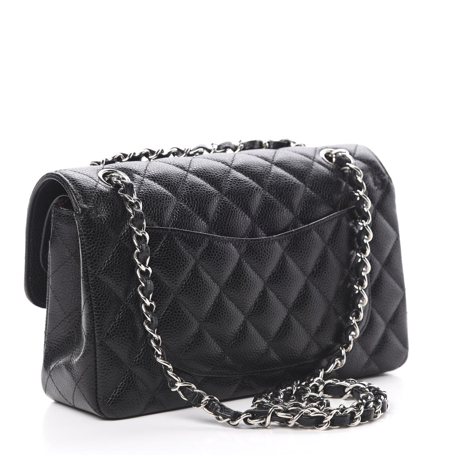 Caviar Quilted Small Double Flap Black