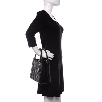 Christian Dior Patent Cannage Medium Lady Dior Black 3 of 11