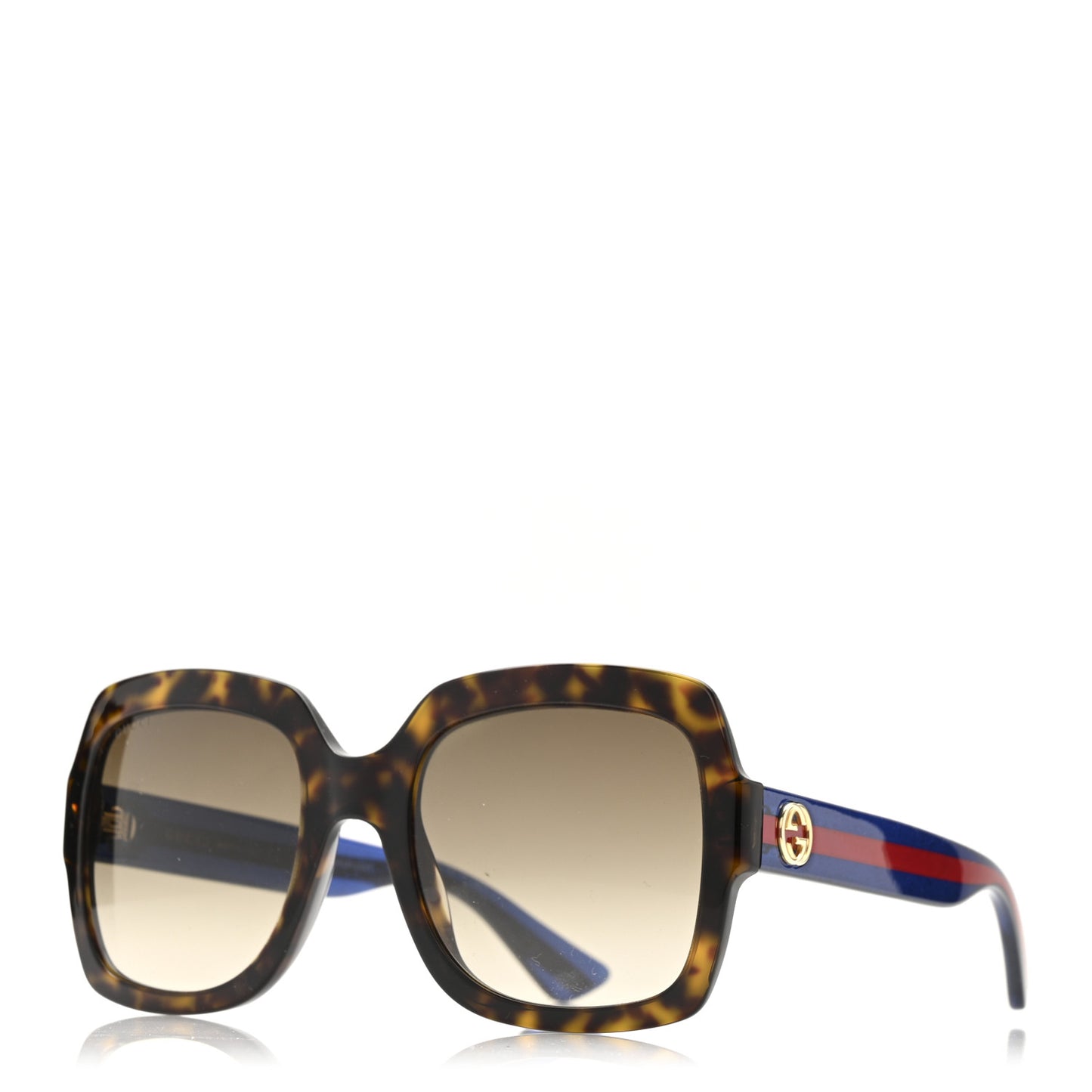 Acetate Square Frame Web Glitter Sunglasses GG0036S Brown Blue