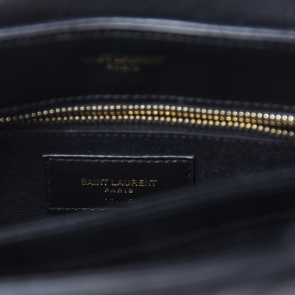 Saint Laurent Calfskin Y Quilted Monogram Toy Loulou Crossbody Bag Black 9 of 13