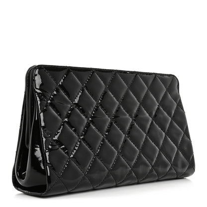 Chanel Patent CC Quilted Timeless Clutch Black 3 of 14