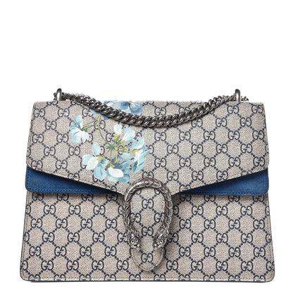 Gucci GG Supreme Monogram Blooms Medium Dionysus Shoulder Bag Beige Navy Vintage Blue 1 of 15