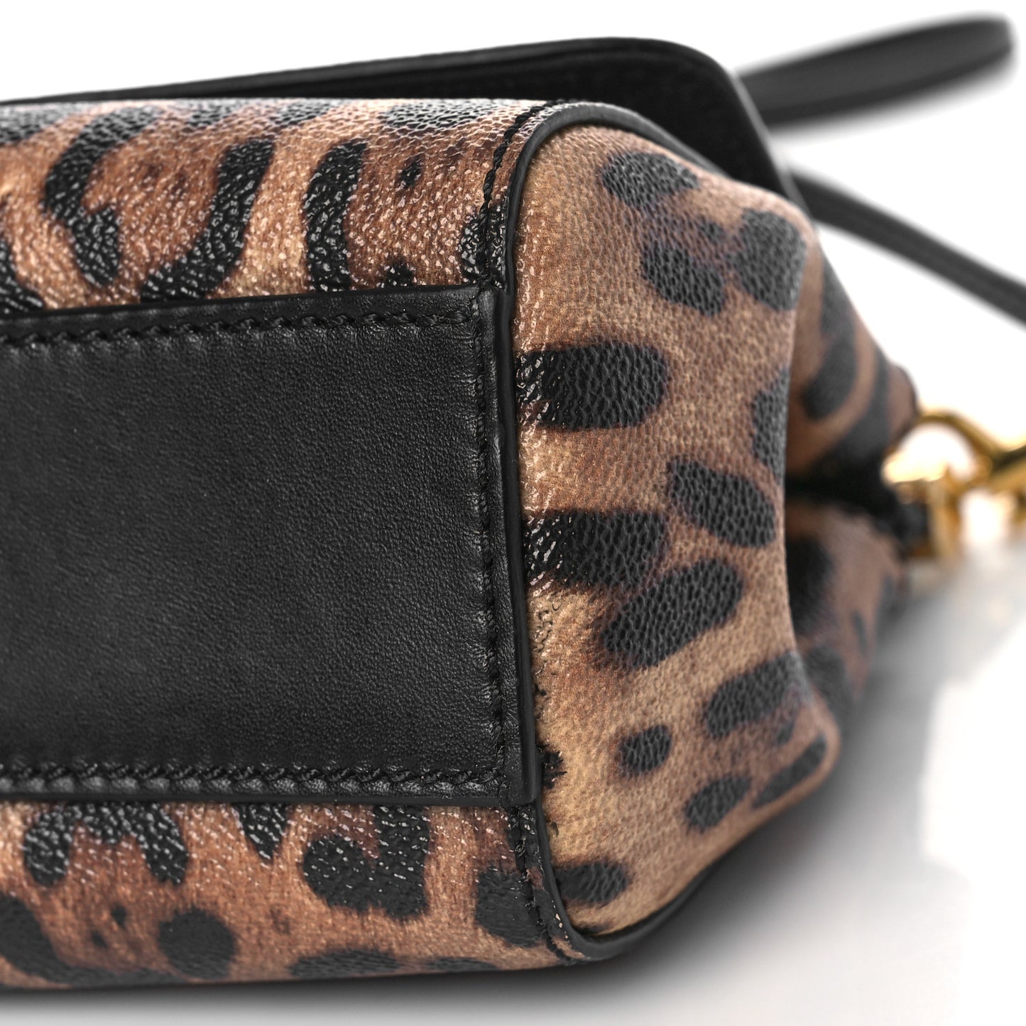 Dauphine Leopard Print Small Miss Sicily Satchel Black