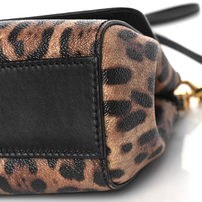 Dolce & Gabbana Dauphine Leopard Print Small Miss Sicily Satchel Black 9 of 9