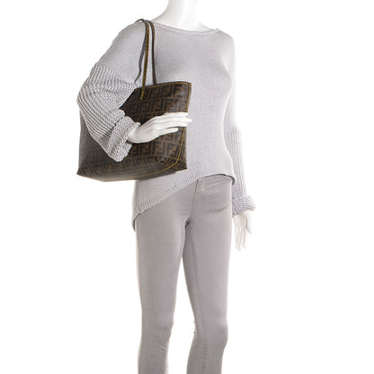 Fendi Zucca Spalmati Small Roll Tote Tobacco Giallo 2 of 10