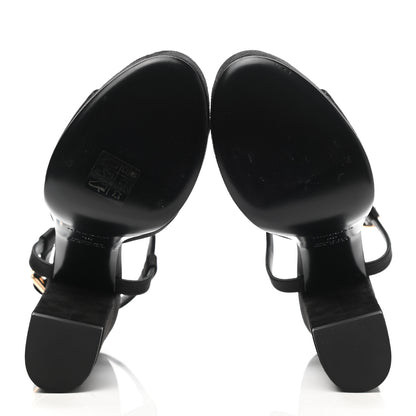 Hermes Suede Goatskin Satin Calas Sandals 36 Black 5 of 11