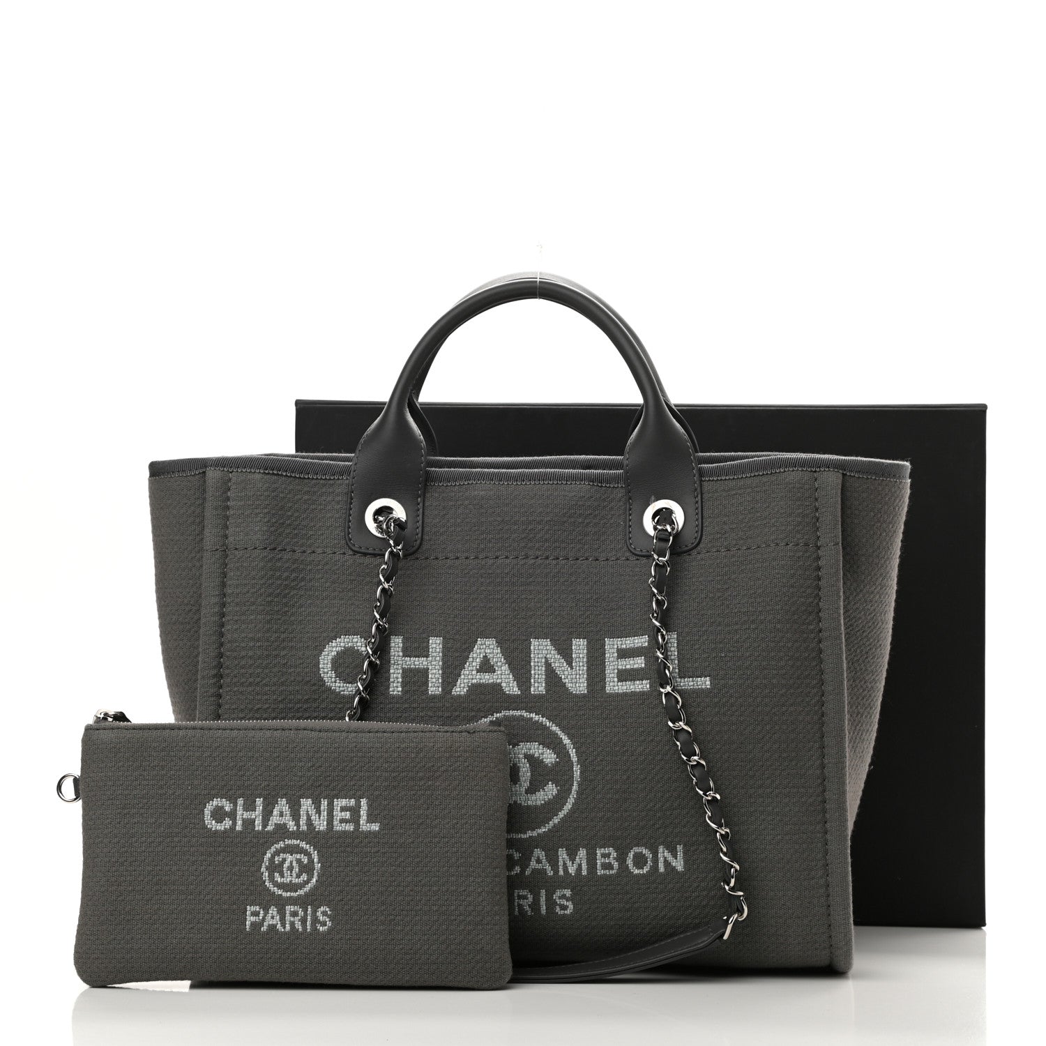 Chanel Mixed Fibers Small Deauville Tote Grey 12 of 12