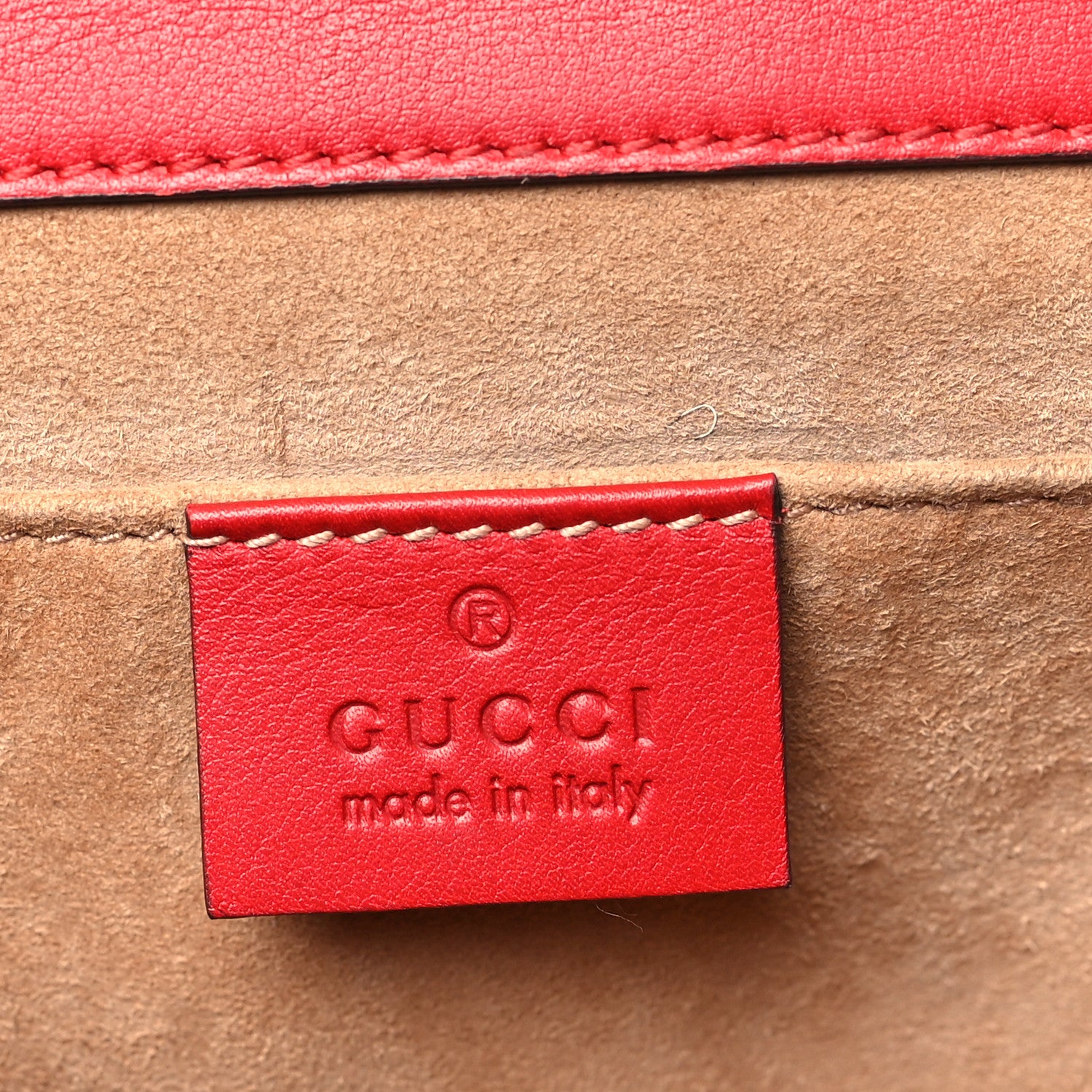 Gucci Calfskin Studded Small Padlock Shoulder Bag Hibiscus Red 6 of 10