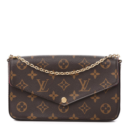Louis Vuitton Monogram Pochette Felicie Chain Wallet Fuchsia 1 of 10