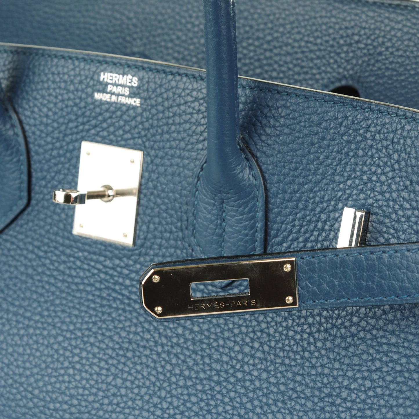 Taurillon Clemence Birkin 35 Bleu Thalassa