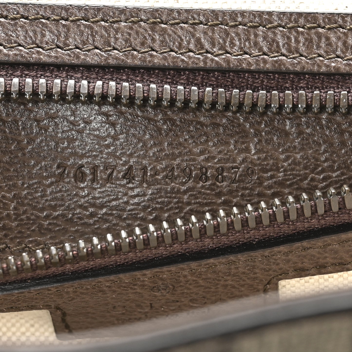 Tender GG Supreme Monogram Textured Dollar Calfskin Ophidia Messenger Bag Beige Ebony Dark Brown