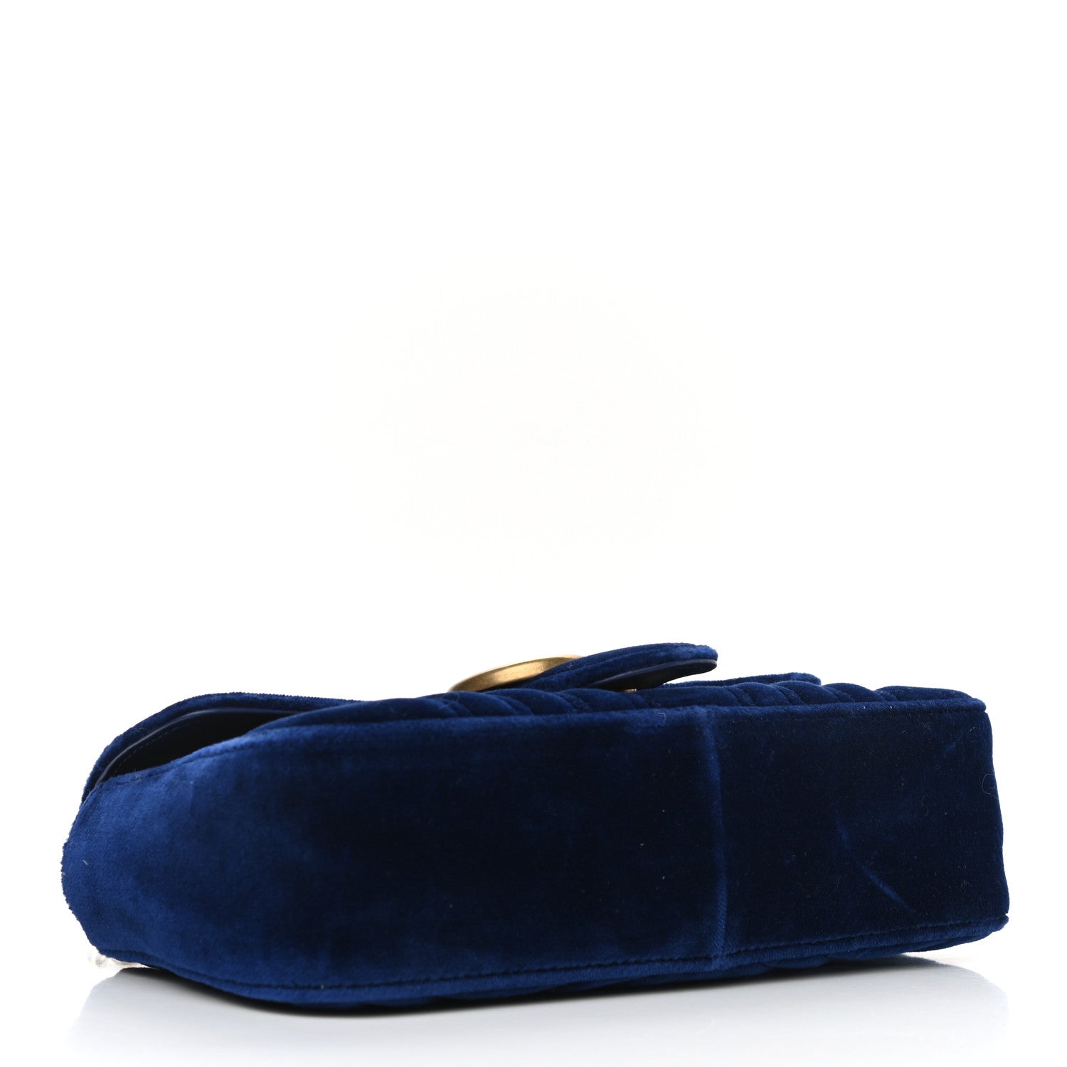 Gucci Velvet Matelasse Mini GG Marmont Shoulder Bag Cobalt Blue 4 of 10