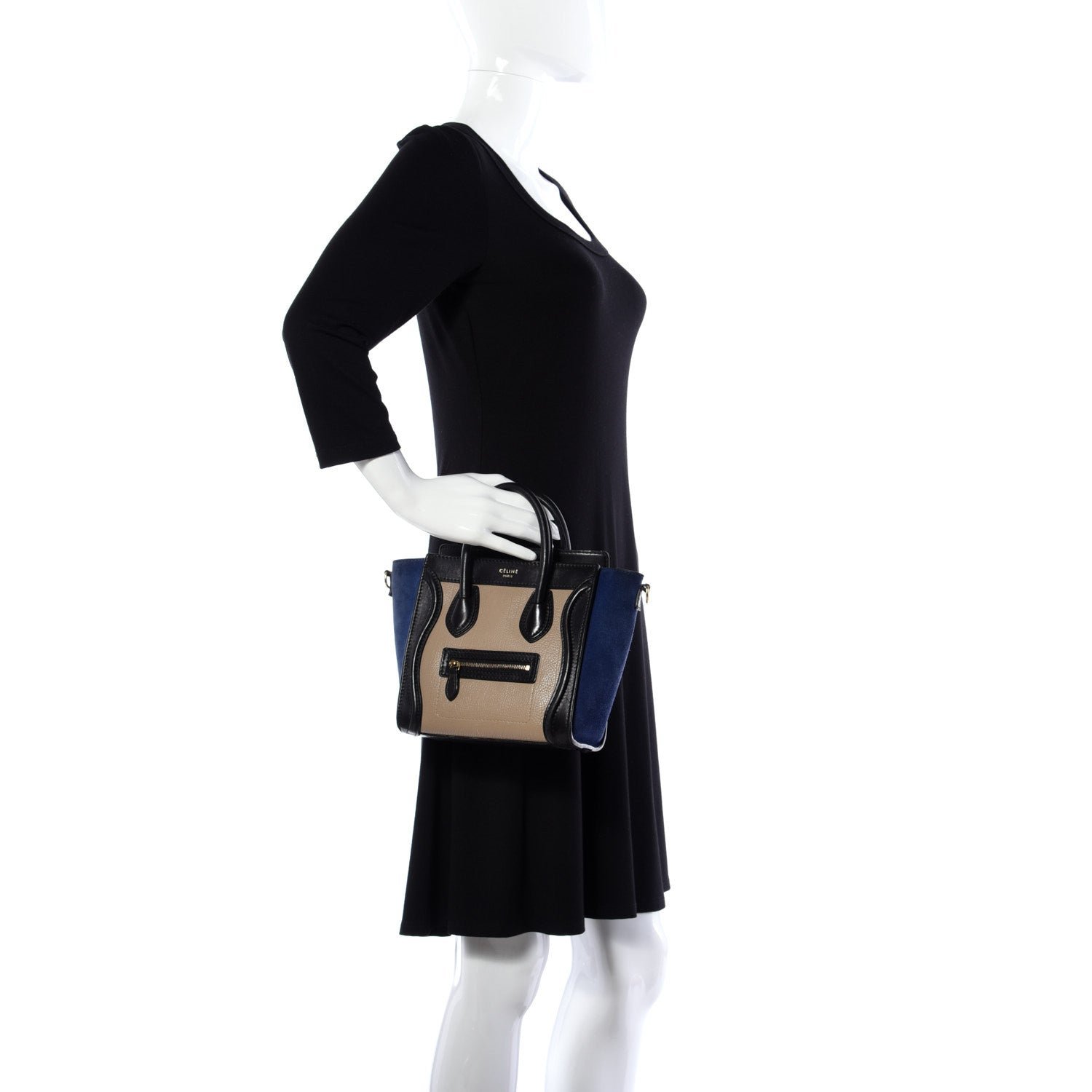 Celine Bullhide Calfskin Nubuck Nano Tri-Color Luggage Light Taupe 2 of 26