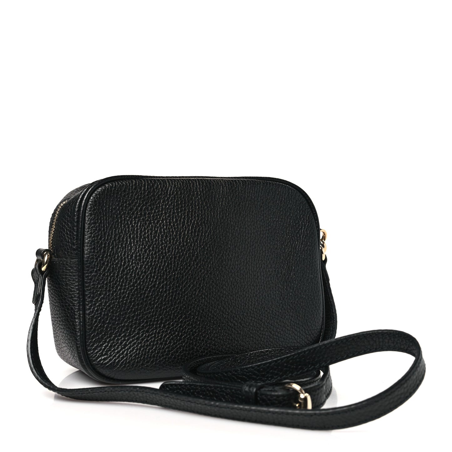 Pebbled Calfskin Small Soho Disco Bag Black