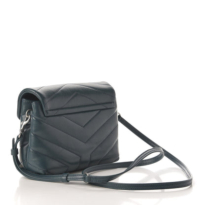 Saint Laurent Calfskin Y Quilted Monogram Toy Loulou Satchel Dark Turquoise 3 of 13