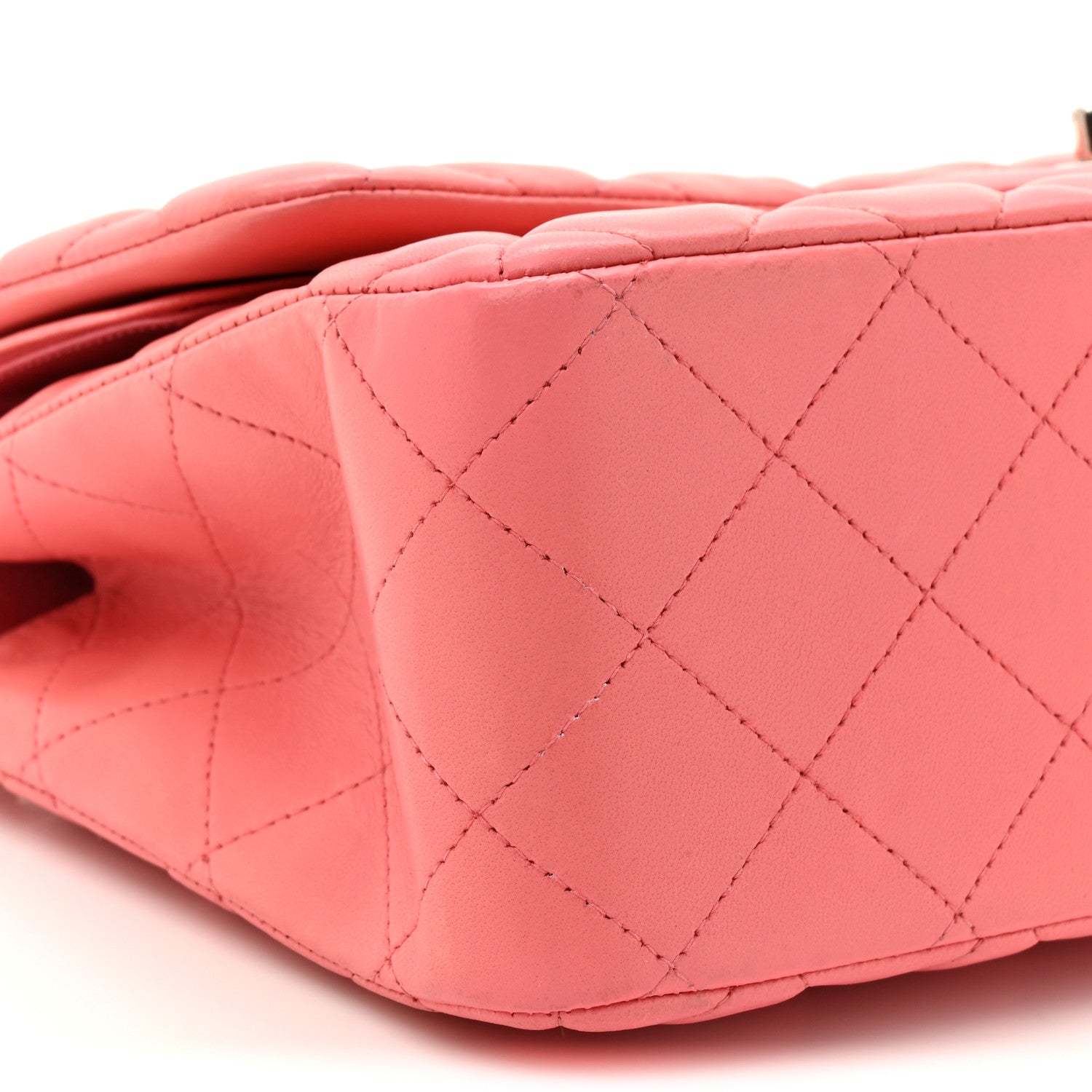 Chanel Lambskin Quilted Jumbo Double Flap Pink 10 of 15
