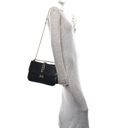 Valentino Garavani Vitello Large Glam Lock Rockstud Flap Black 2 of 9