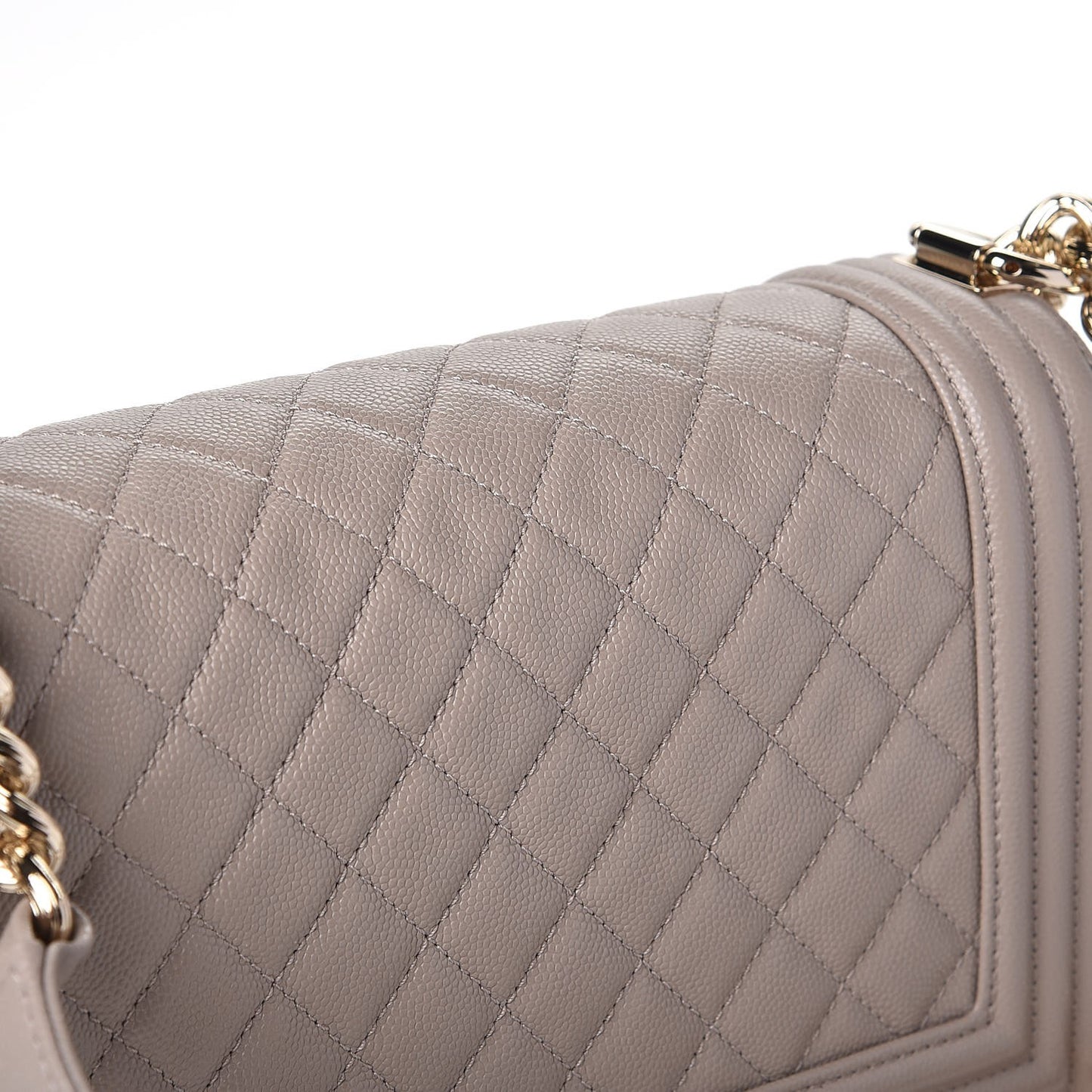 Caviar Quilted Medium Boy Flap Dark Beige