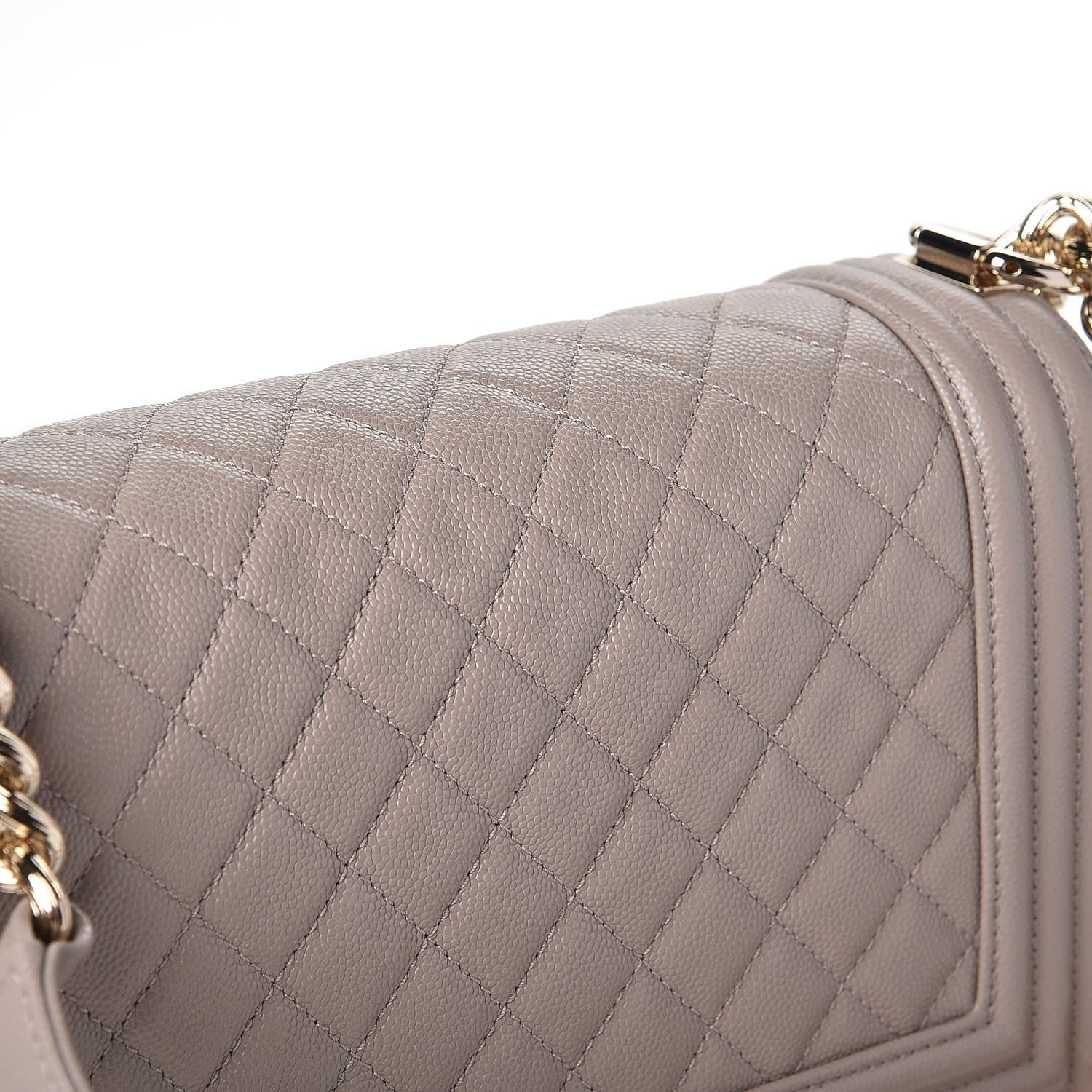 Chanel Caviar Quilted Medium Boy Flap Dark Beige 4 of 9
