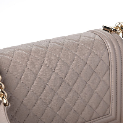 Chanel Caviar Quilted Medium Boy Flap Dark Beige 4 of 9