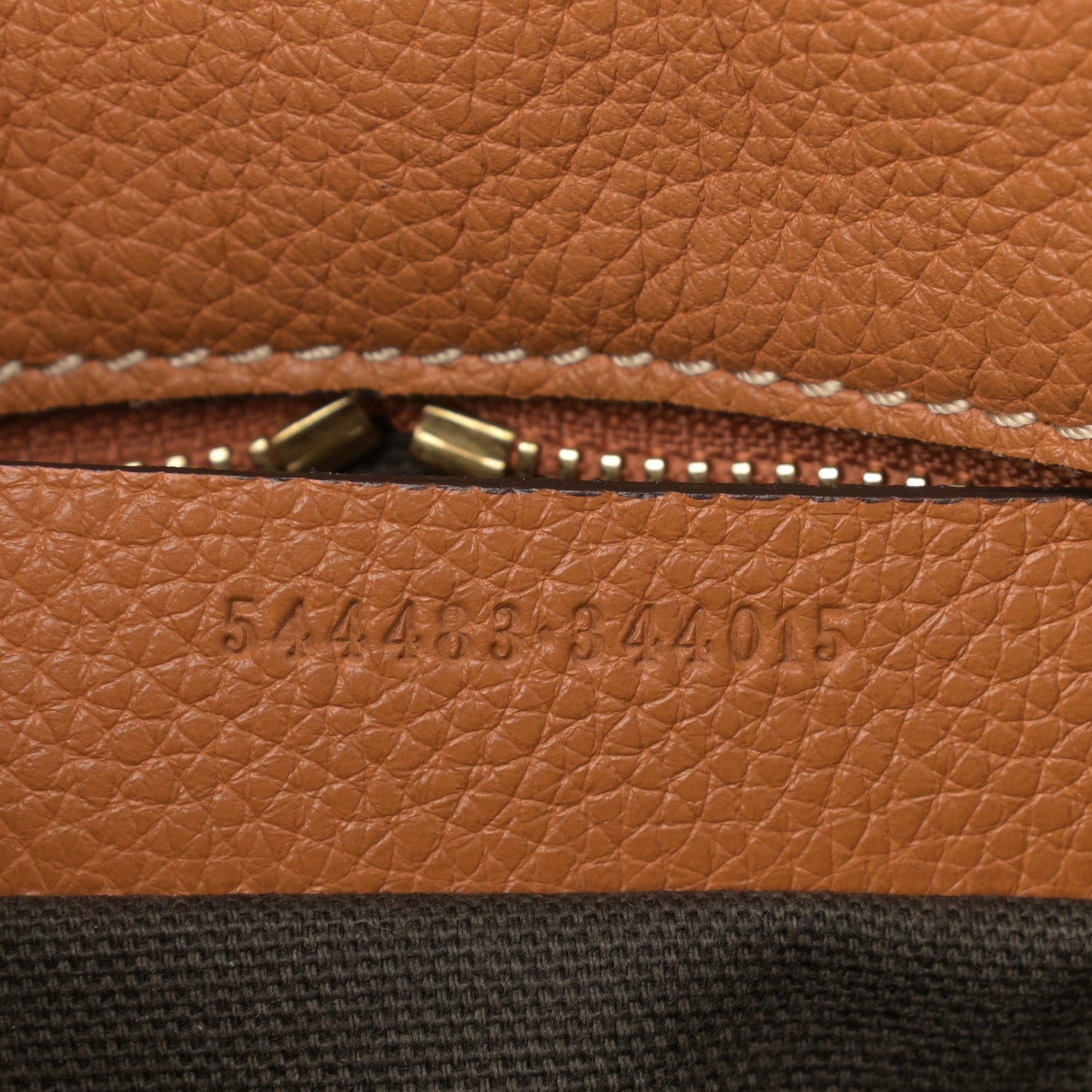 Pebbled Calfskin Small Skull Padlock Zip Around Tote Camel