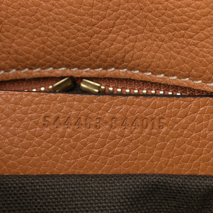Alexander McQueen Pebbled Calfskin Small Skull Padlock Zip Around Tote Camel 7 of 9