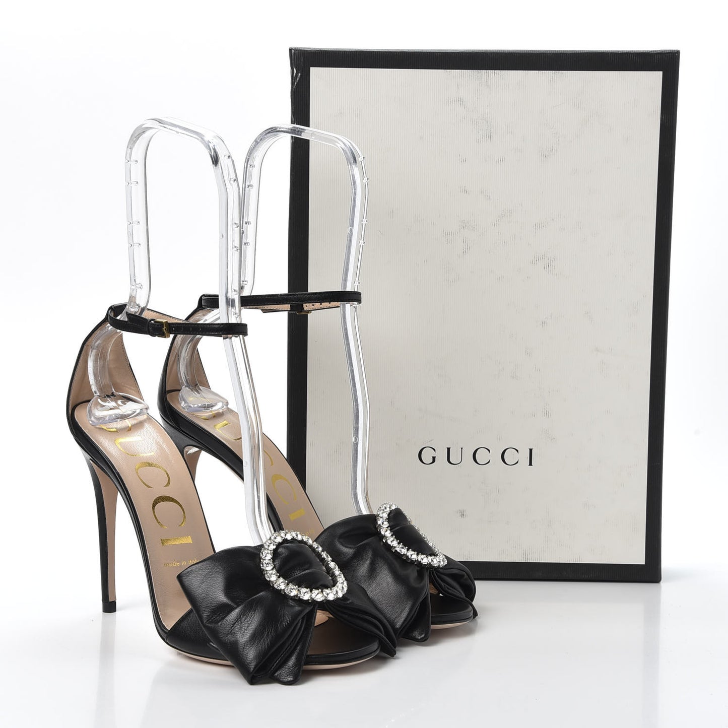 Nappa Ilse Pleated Bow Sandals 38 Black