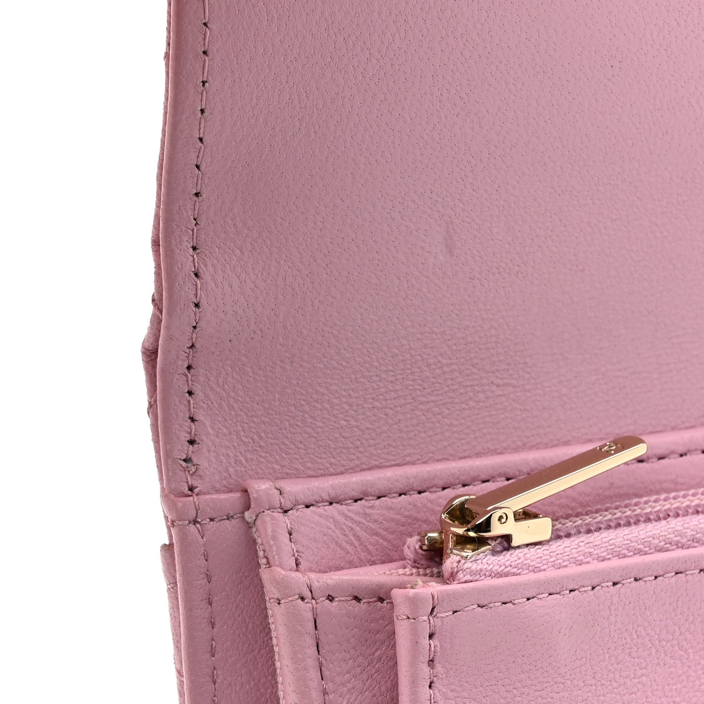 Lambskin Quilted Medium Flap Wallet Pink