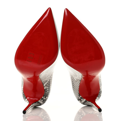 Christian Louboutin Patent Degrade Snakeskin Printed So Kate 120 Pumps 38 White Roccia 5 of 7
