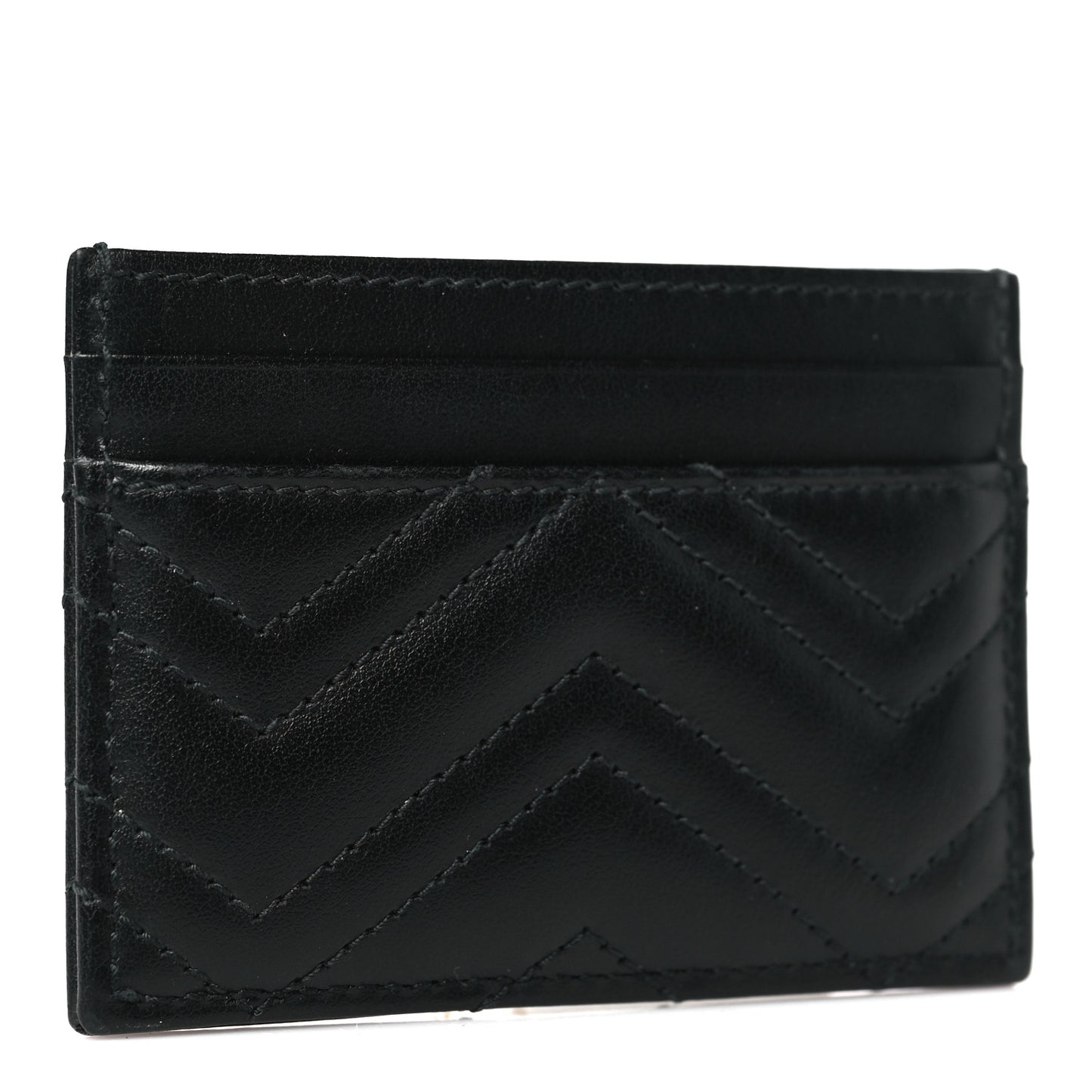 Calfskin Matelasse GG Marmont Card Holder Black