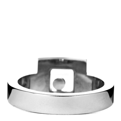 Chopard 18K White Gold Diamond Happy Diamond Square Ring 53 6.5 4 of 8
