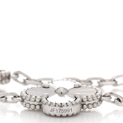 Van Cleef & Arpels 18K White Gold 5 Motifs Guilloche Vintage Alhambra Bracelet 4 of 5