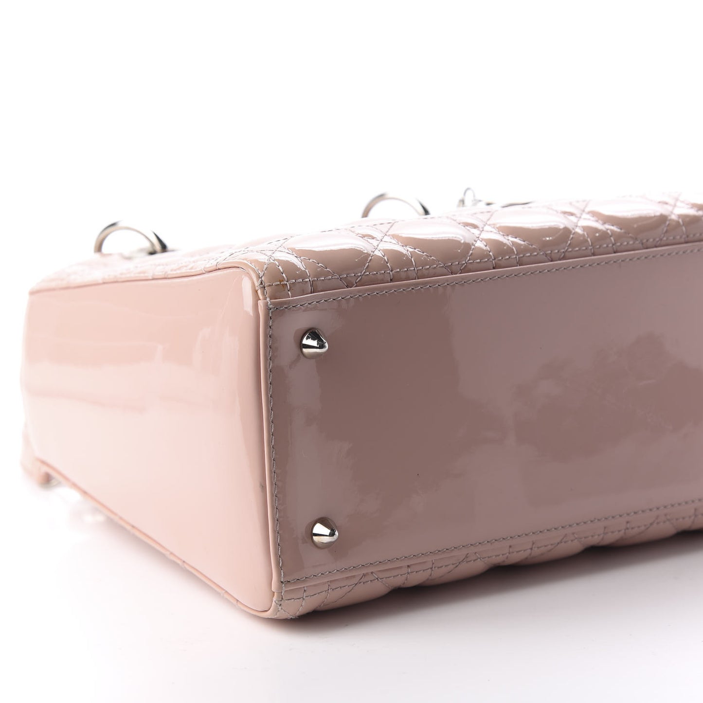 Patent Cannage Medium Lady Dior Rose Clair