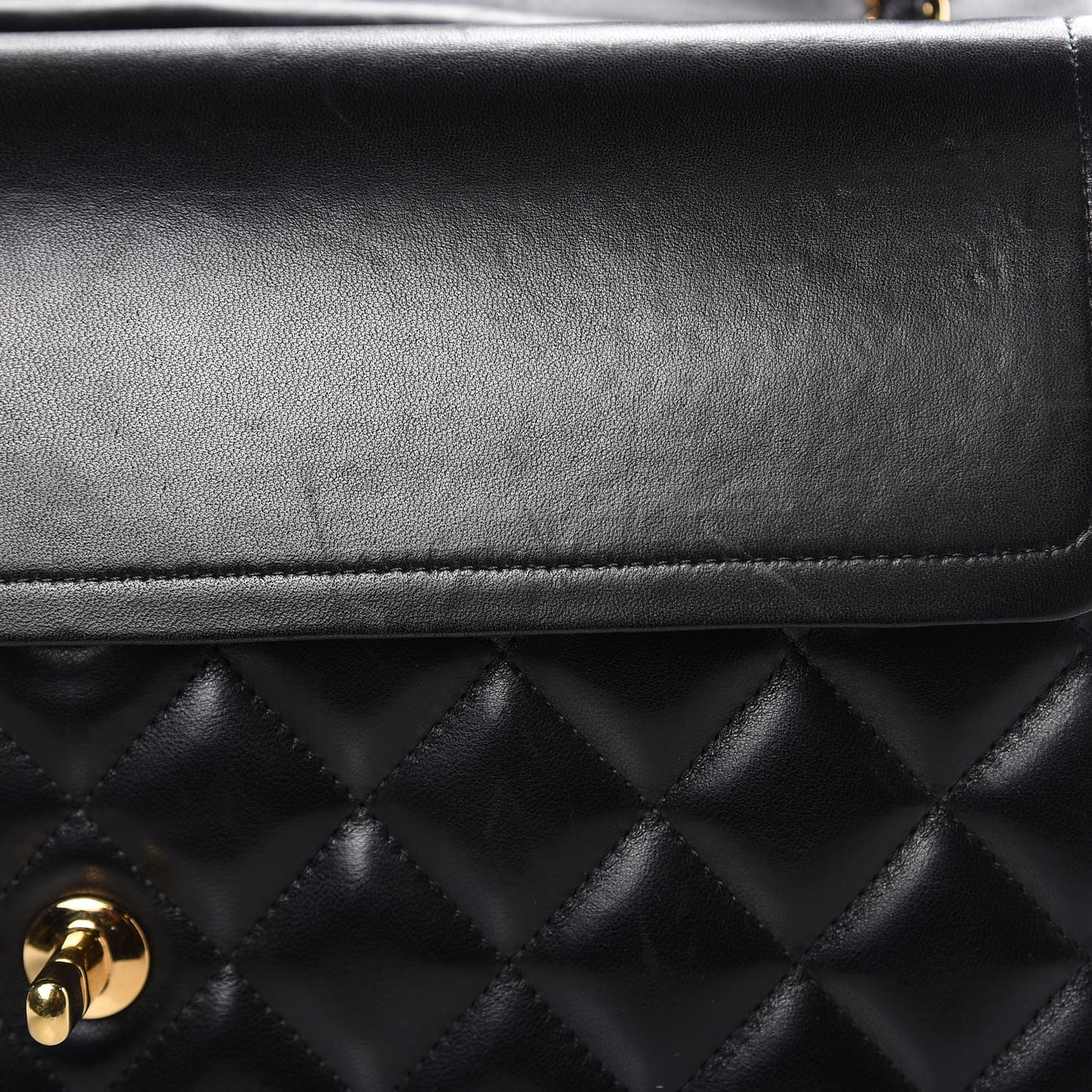 Lambskin Quilted Jumbo Double Flap Black
