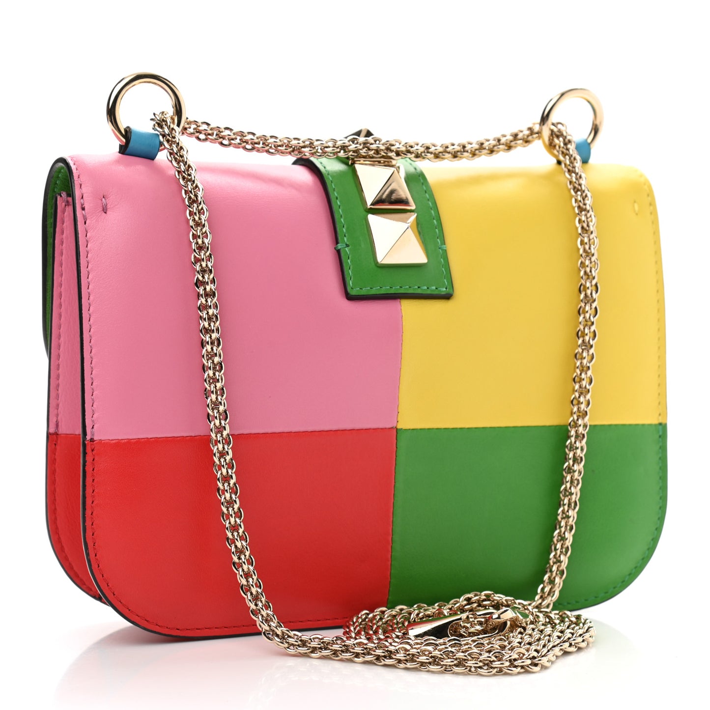 Vitello Small Glam Lock Rockstud Flap Multicolor