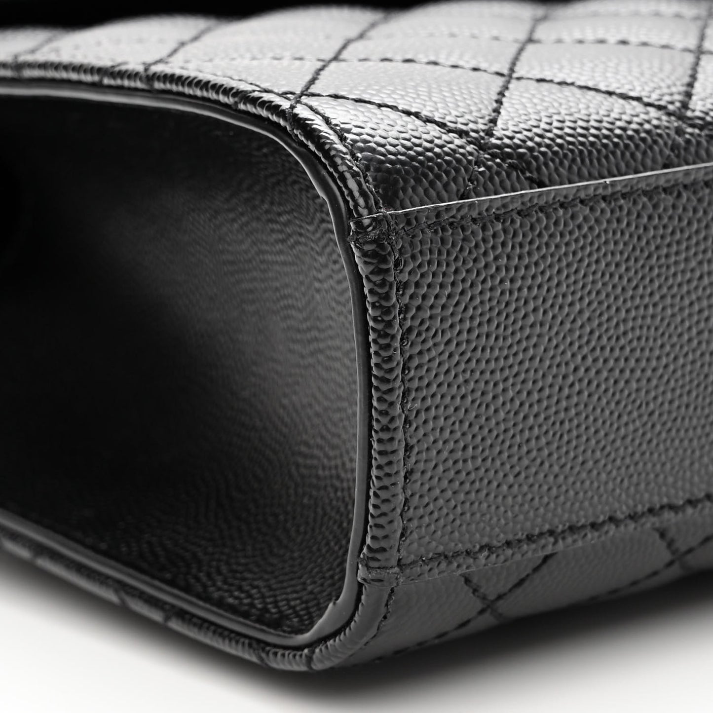 Grain De Poudre Textured Mixed Matelasse Triquilt Medium Monogram Monochrome Satchel Black