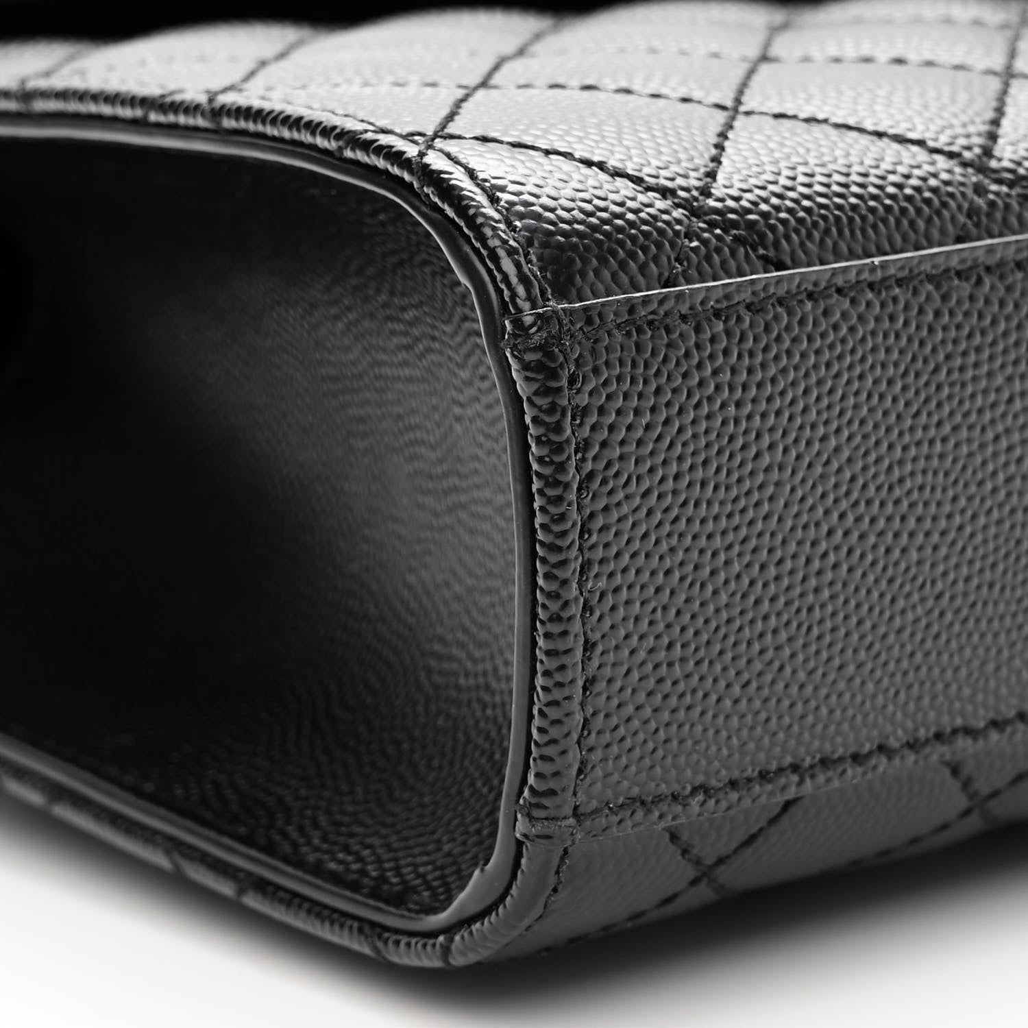 Saint Laurent Grain De Poudre Textured Mixed Matelasse Triquilt Medium Monogram Monochrome Satchel Black 7 of 8