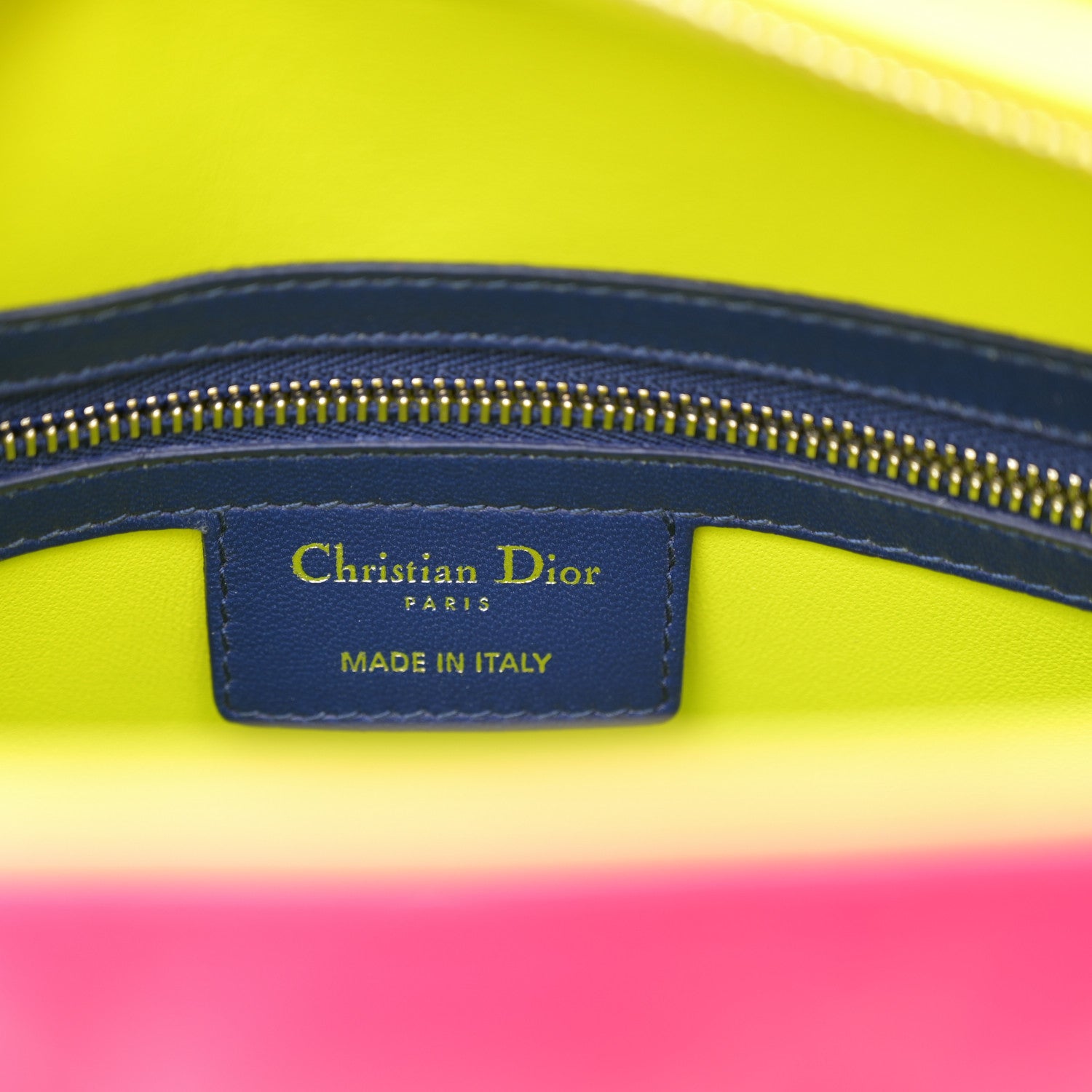 Christian Dior Lambskin Cannage Large Tri-Color Lady Dior Pink Blue Yellow 6 of 10