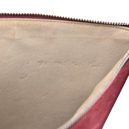 Gucci GG Supreme Monogram Blooms Suede Large Zip Pouch Beige Multicolor Dry Rose 9 of 11