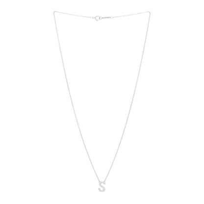 Tiffany Platinum Diamond Letter S Pendant Necklace 3 of 4