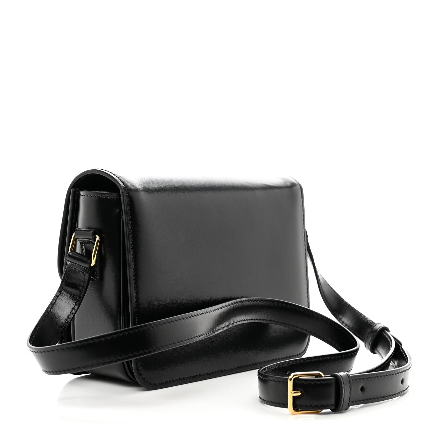 Celine Shiny Calfskin Teen Triomphe Black 3 of 10