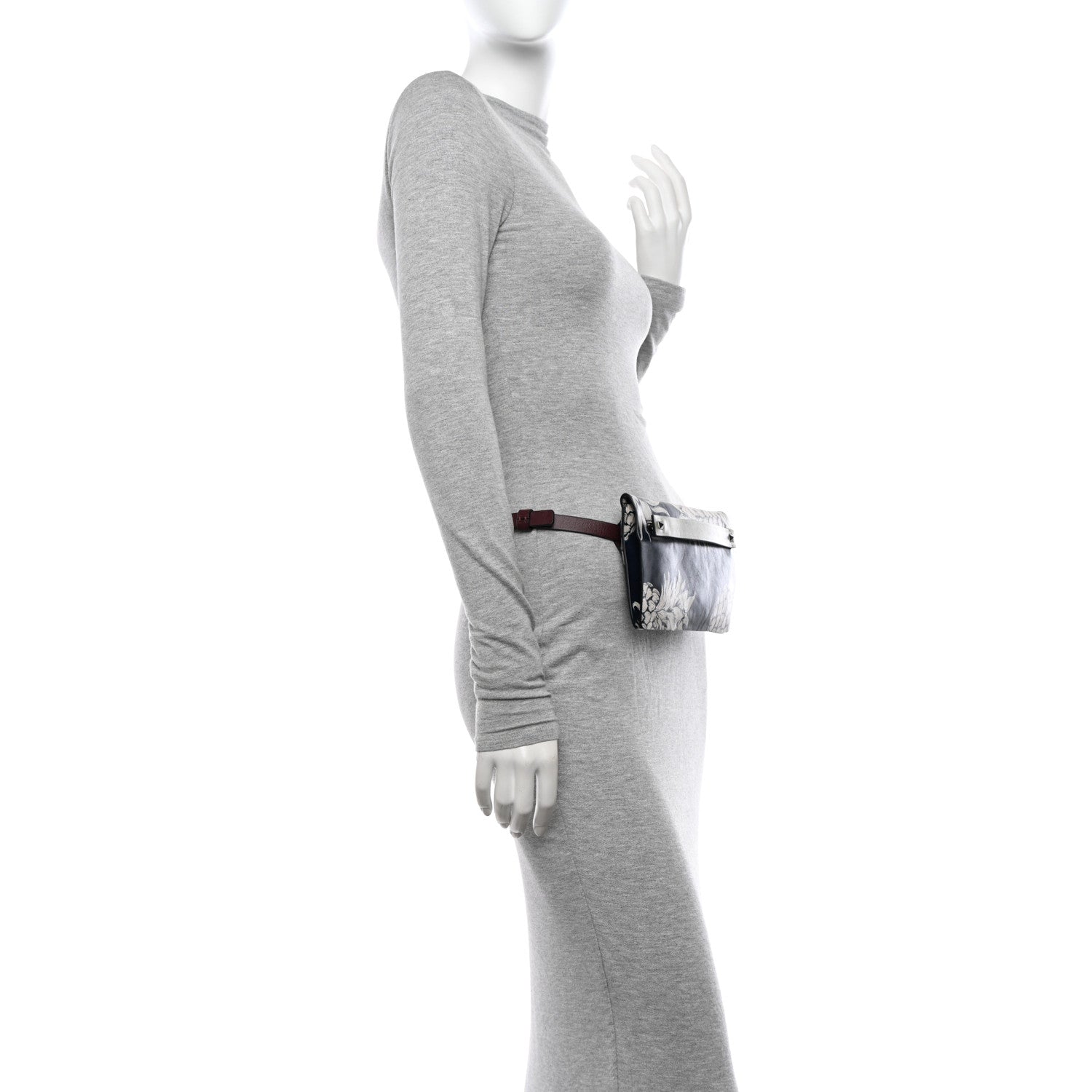 Valentino Garavani Vitello Pineapple Print Clutch Navy 2 of 9