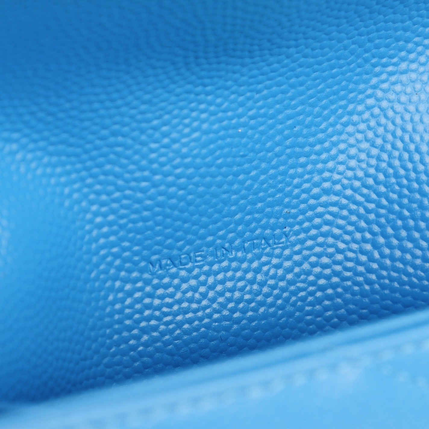 Grain de Poudre Matelasse Chevron Small Monogram Wallet Blue Clair