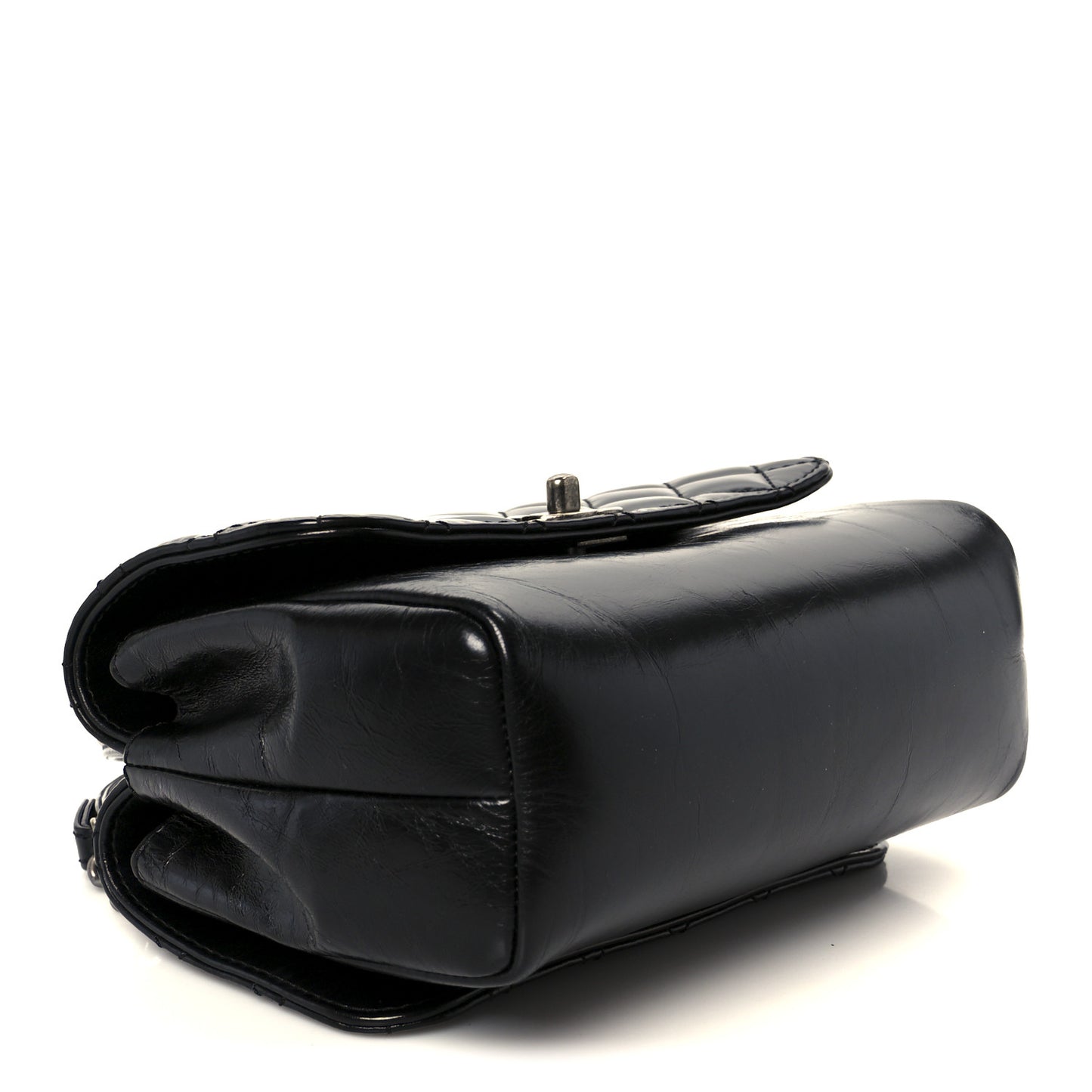Glazed Calfskin Pilot Essentials Flap Black