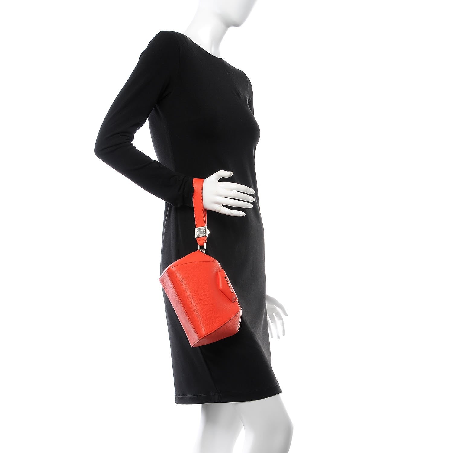 Givenchy Sugar Goatskin Small Antigona Beauty Wristlet Orange Fluo 2 of 7