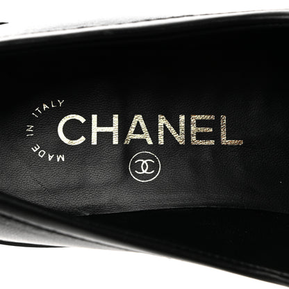Chanel Lambskin Quilted CC Turnlock Loafers 37.5 Black 6 of 10